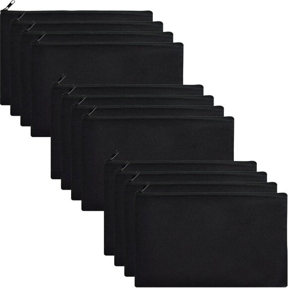 Canvas Pouch- Multi-purpose Cosmetic Bag with Zipper, DIY Craft Canvas Zipper Po - Picture 1 of 6